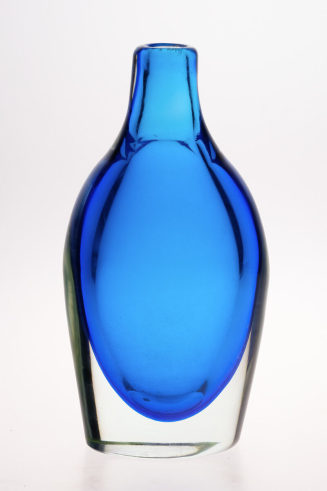 Schwere, blaue Flaschenvase