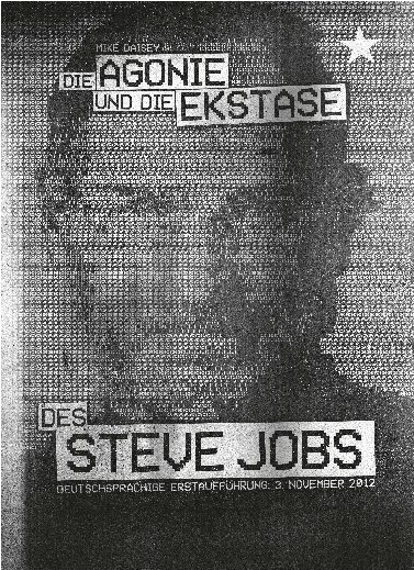 Programmheft zu "Die Agonie und Ekstase des Steve Jobs" von Mike Daisey (Titel) 