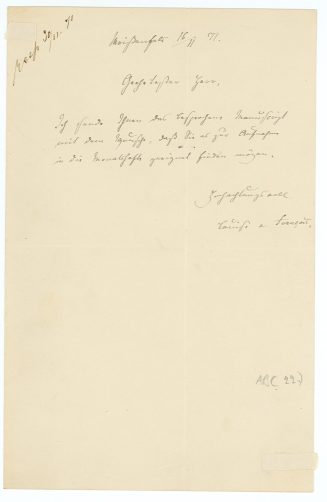 Brief von Louise von François