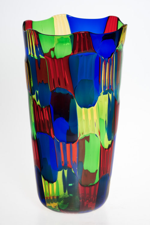 Adriano Dalla Valentina (Ausführung), Mosaikglas-Vase, 1980er-Jahre