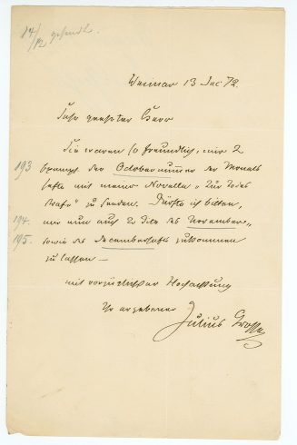 Brief von Julius Grosse