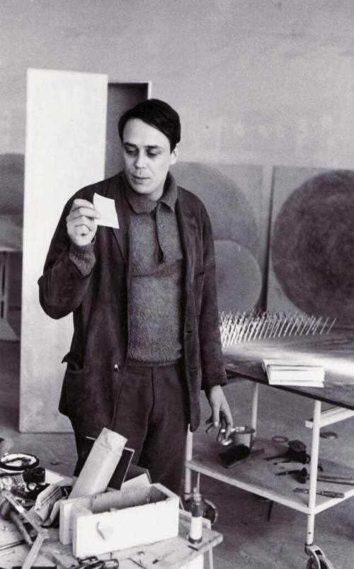 Manfred Leve (Fotograf*in), Günther Uecker - Atelier, Düsseldorf, Hüttenstraße, 30.04.1967