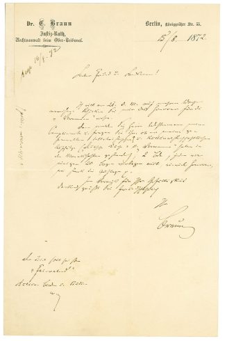 Brief von Karl Braun