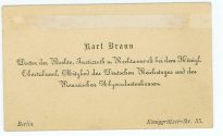 Visitenkarte von Karl Braun