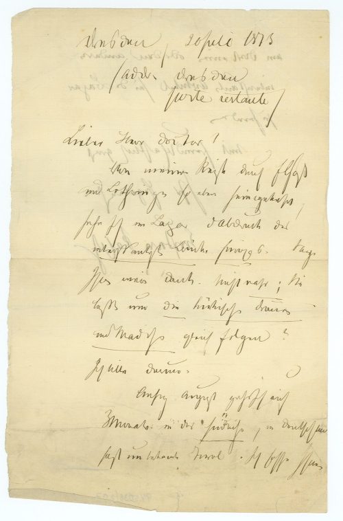 Brief von Gustav Rasch