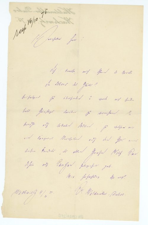 Brief von Charles Edouard Duboc