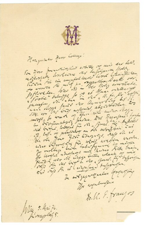 Brief von Karl Emil Franzos