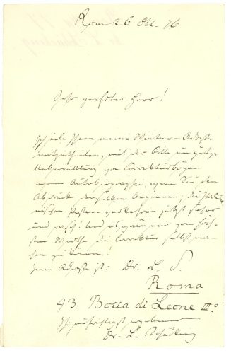 Brief von Levin Schücking