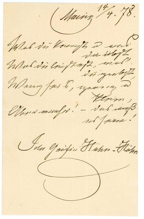 Albumblatt von Ida Gräfin von Hahn-Hahn