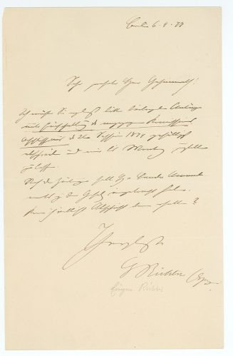 Brief von Eugen Richter