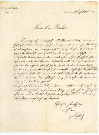 Brief von August Bebel