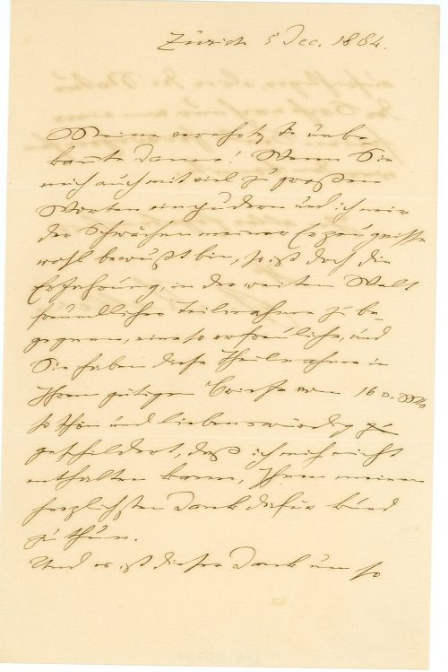 Brief von Gottfried Keller