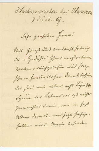 Brief von Theodor Storm