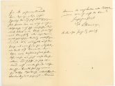 Brief von Ludwig Bamberger