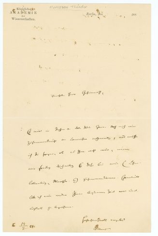 Brief von Theodor Mommsen