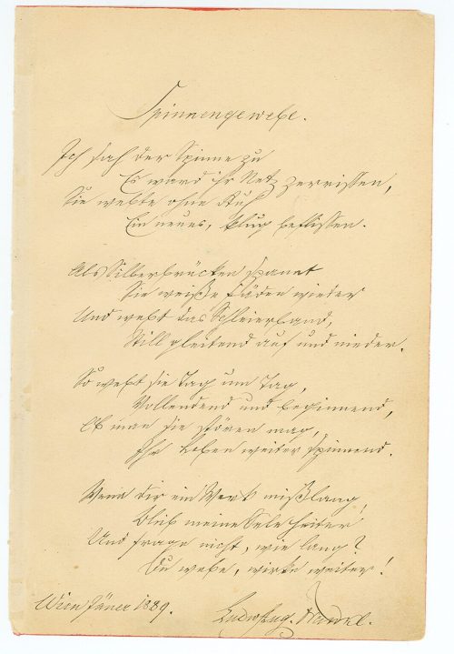 Albumblatt von Ludwig August Frankl