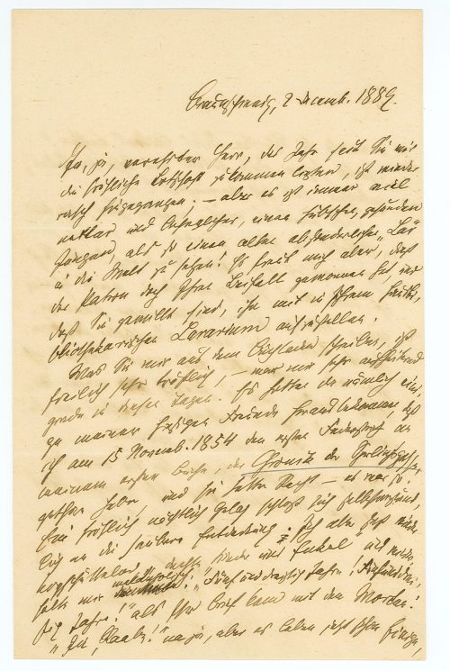 Brief von Wilhelm Raabe