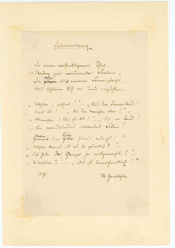 Albumblatt von Max Haushofer