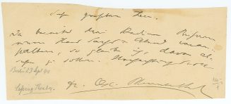 Brief von Oskar Blumenthal