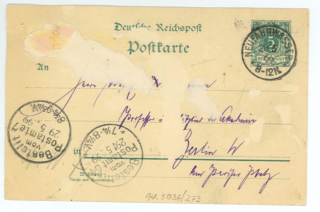 Postkarte von Maximilian Harden