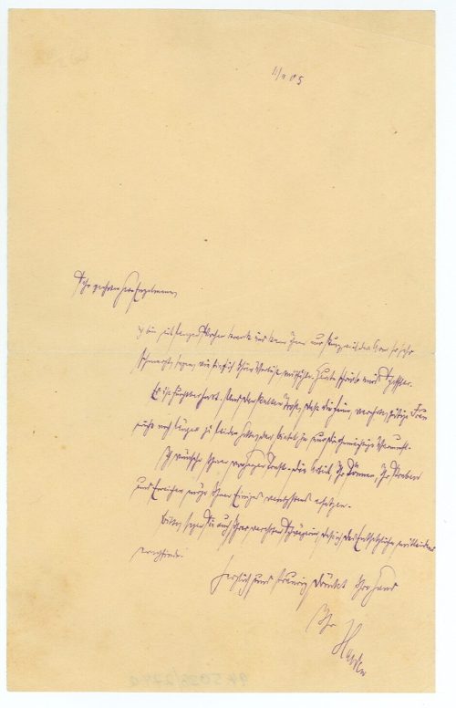 Brief von Maximilian Harden