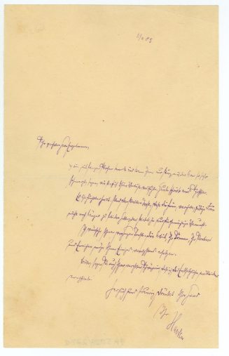 Brief von Maximilian Harden