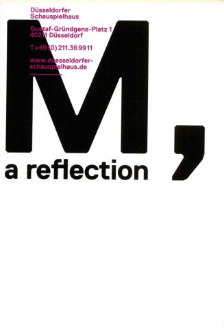 Programmheft "M, a reflection" ein Projekt von Kris Verdonck 