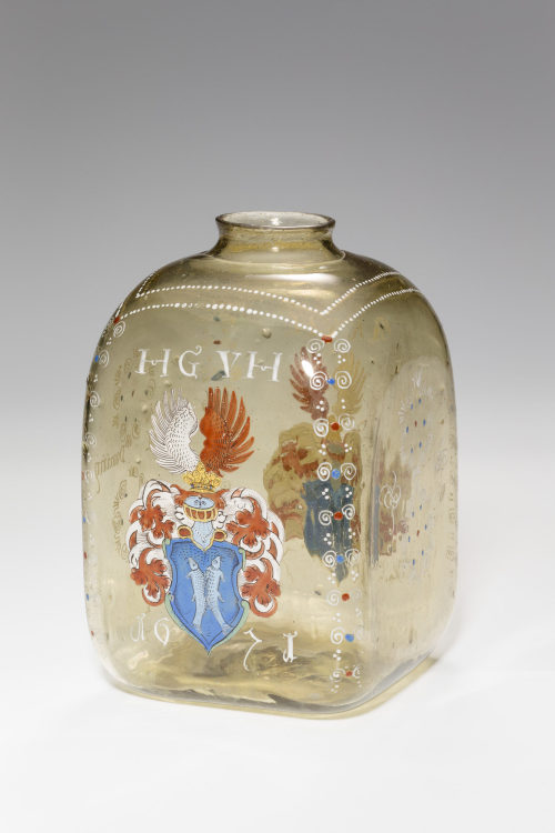 Unbekannt (Ausführung), Flasche mit Wappen v. Hartitzsch und die Initialen "HGVH", 1671