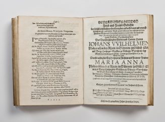 Glückwünschendes Fried und Freud Gedichte [auf die Ankunft Johann Wilhelms und seiner Ehefrau Maria Anna Josepha in den Herzogtümern Jülich und Berg]