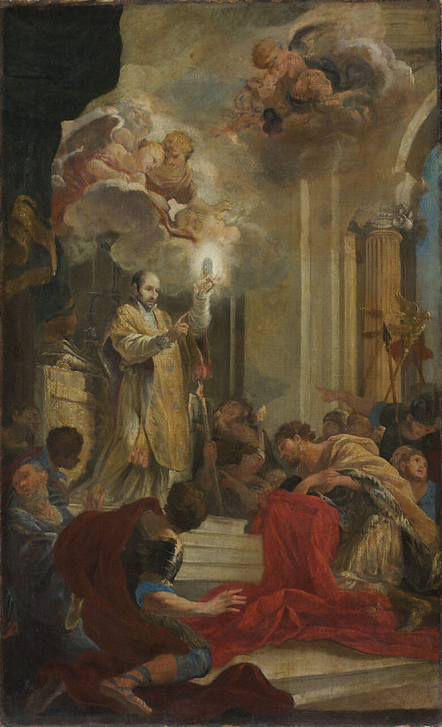 Ludovico Gimignani, Der hl. Ignatius von Loyola erteilt dem hl. Francesco Borgia die Kommunion  ...