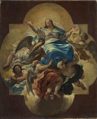 Luca Giordano, Die Himmelfahrt Mariä (Ölskizze) , Kunstpalast Düsseldorf, Dauerleihgabe der Kun ...