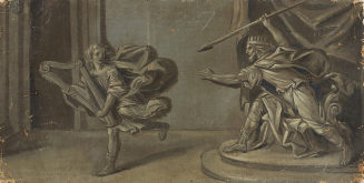 Lambert Krahe, Saul schlägt David mit einem Speer in die Flucht, um 1736/56, Kunstpalast, Düsse ...