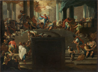 Lambert Krahe, nach Luca Giordano, Die Vertreibung der Wechsler aus dem Tempel, 1746, Kunstpala ...