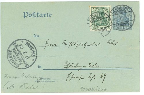 Postkarte von Franz Mehring