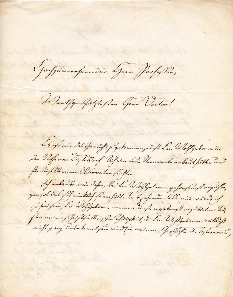 Brief von Gustav Adolph Jahn an Johann Friedrich Benzenberg, 1845