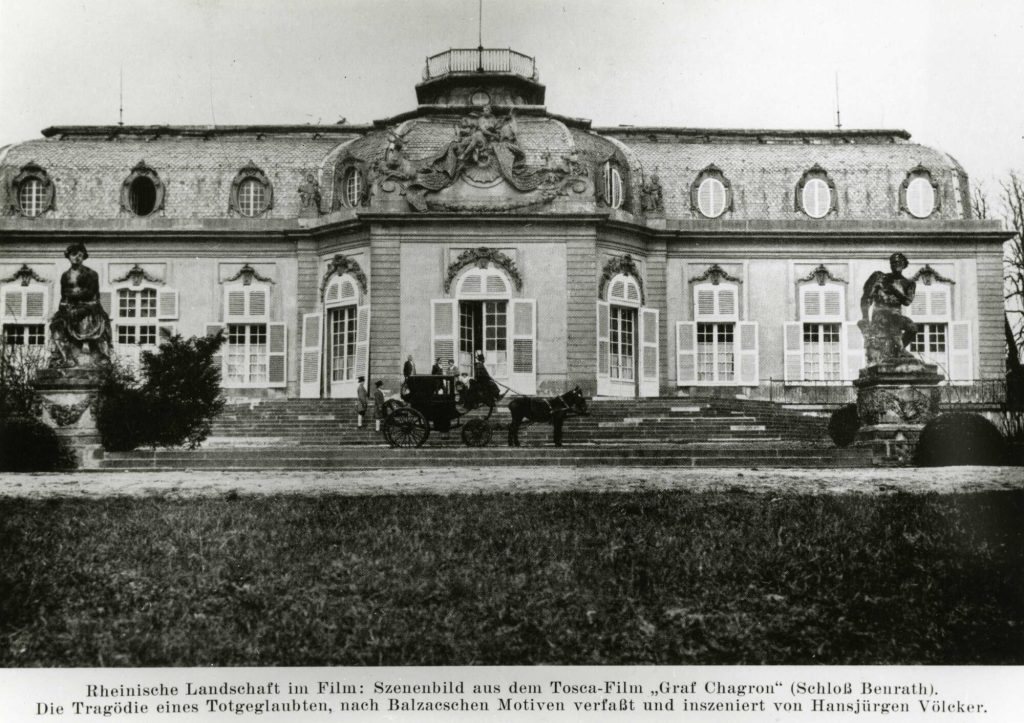 Rheinische Landschaft im Film: Szenenbild aus dem Tosca-Film "Graf Chagron" (Schloss Benrath)
 ...