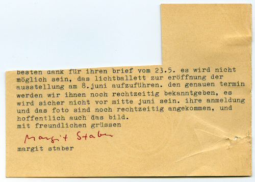 Max Bill (Absender*in), Korrespondenz von Max Bill an Otto Piene, ??.??.[1960]