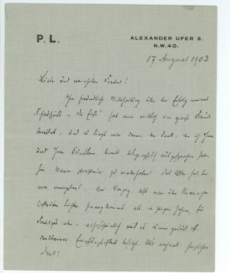 Brief von Paul Lindau