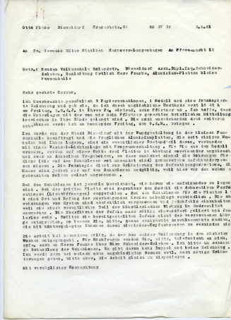 Korrespondenz von Otto Piene an Fa. Hermman Rüter Stahlbau, Langenhagen / Hannover