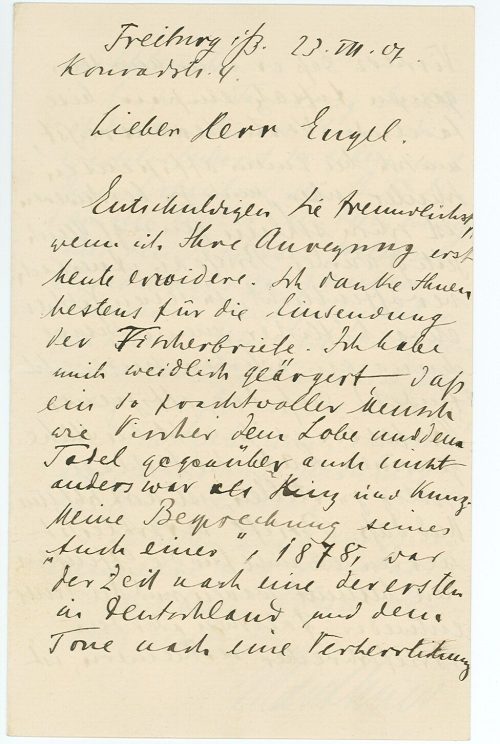 Brief von Fritz Mauthner