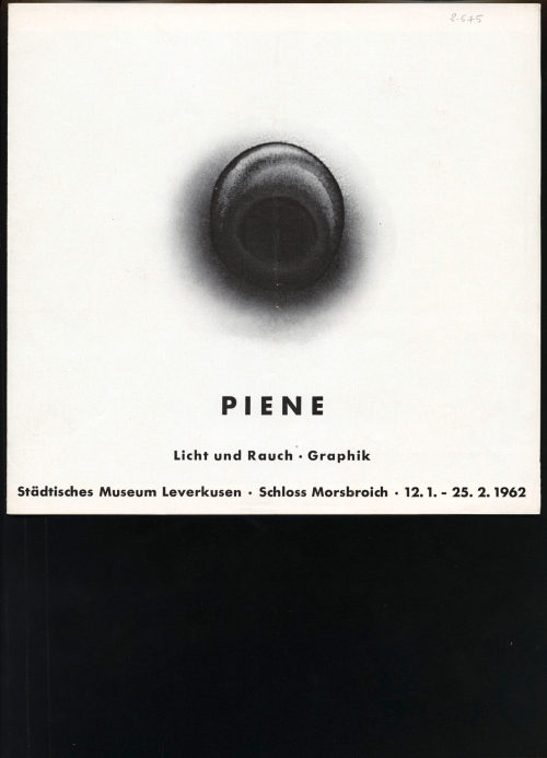 Otto Piene (Erwähnt), Broschüre zur Ausstellung "Piene. Licht und Rauch. Graphik", 1962