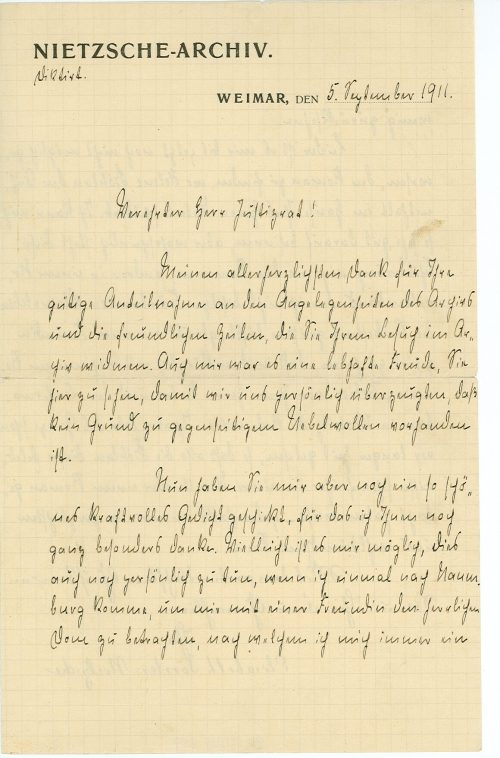 Brief von Elisabeth Förster-Nietzsche