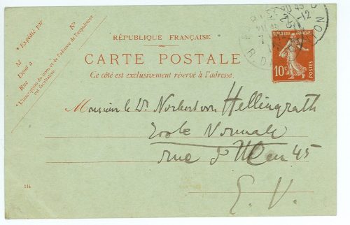 Postkarte von Karl Wolfskehl