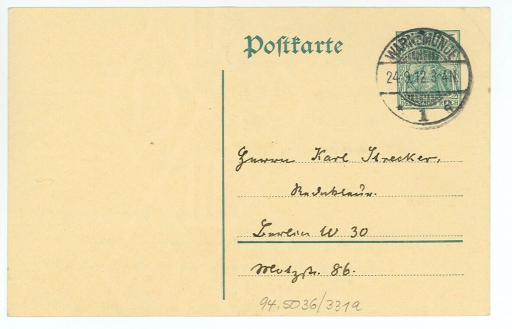 Postkarte von Johannes Trojan