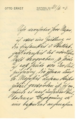 Brief von Ernst Otto