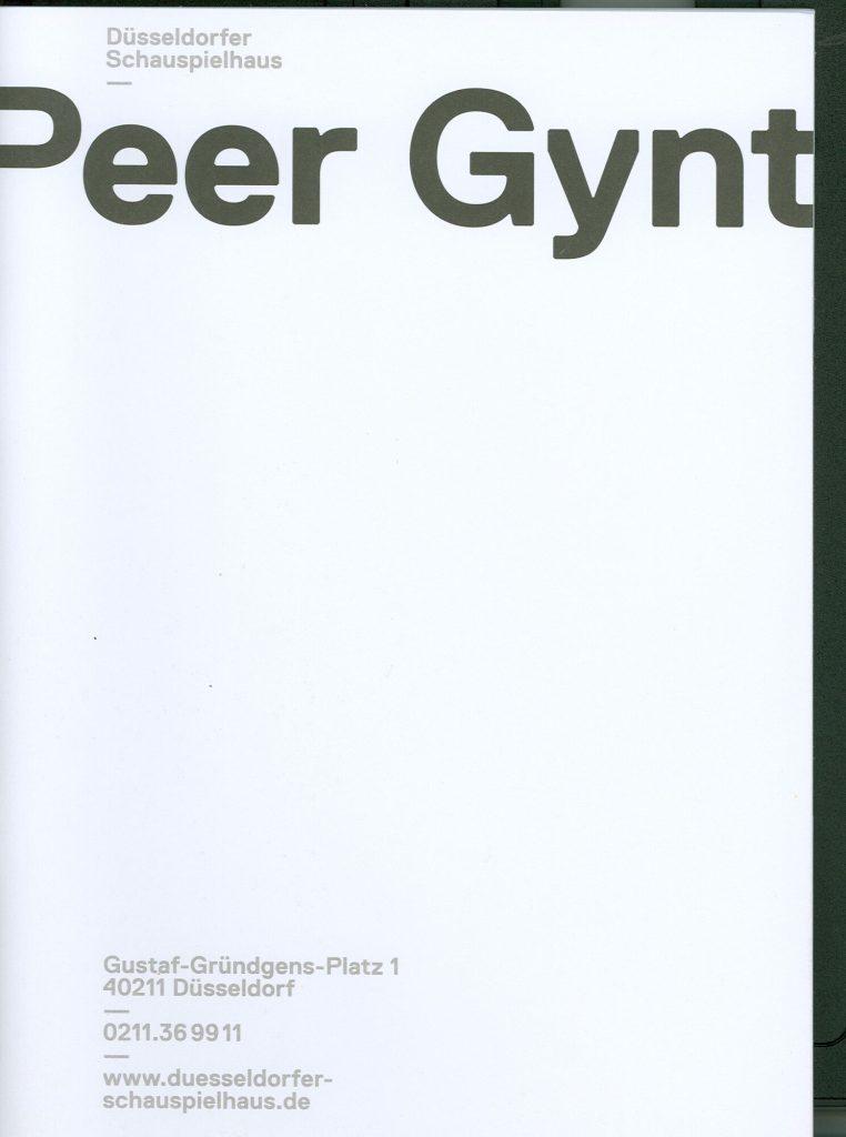 Programmheft zu "Peer Gynt" von Henrik Ibsen. Düsseldorf, 2.3.2013 (2012/2013). 