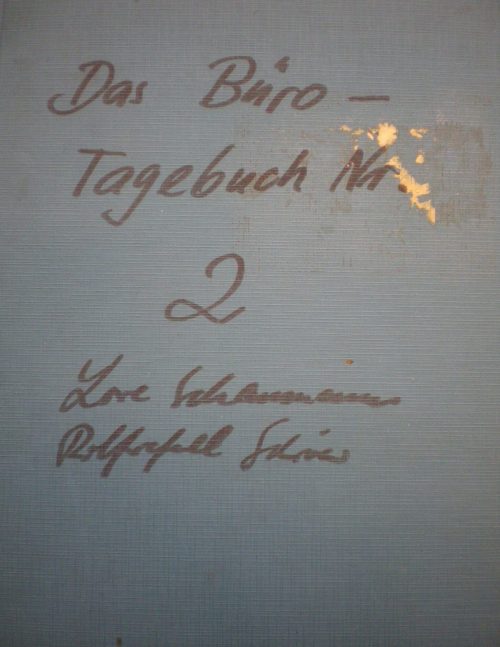 Titelblatt des 2. Bürotagebuchs von Lore Schaumann und Rolfrafael Schröer