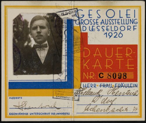 Helmut Hentrich (Beteiligte Person), Dauerkarte der Ausstellung Gesolei, 1926