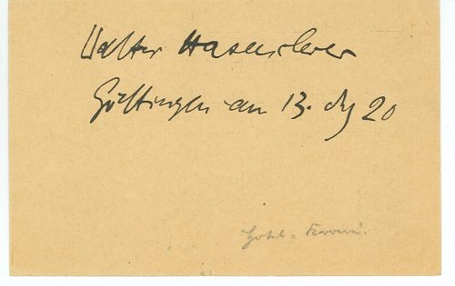 Postkarte von Walter Hasenclever