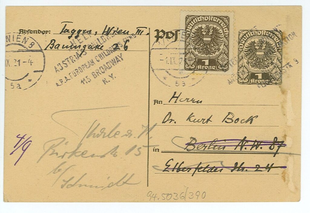 Postkarte von Theodor Tagger